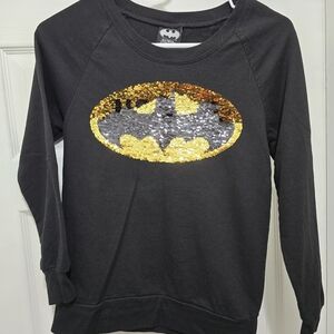 Batman Sequin Logo Black Pullover